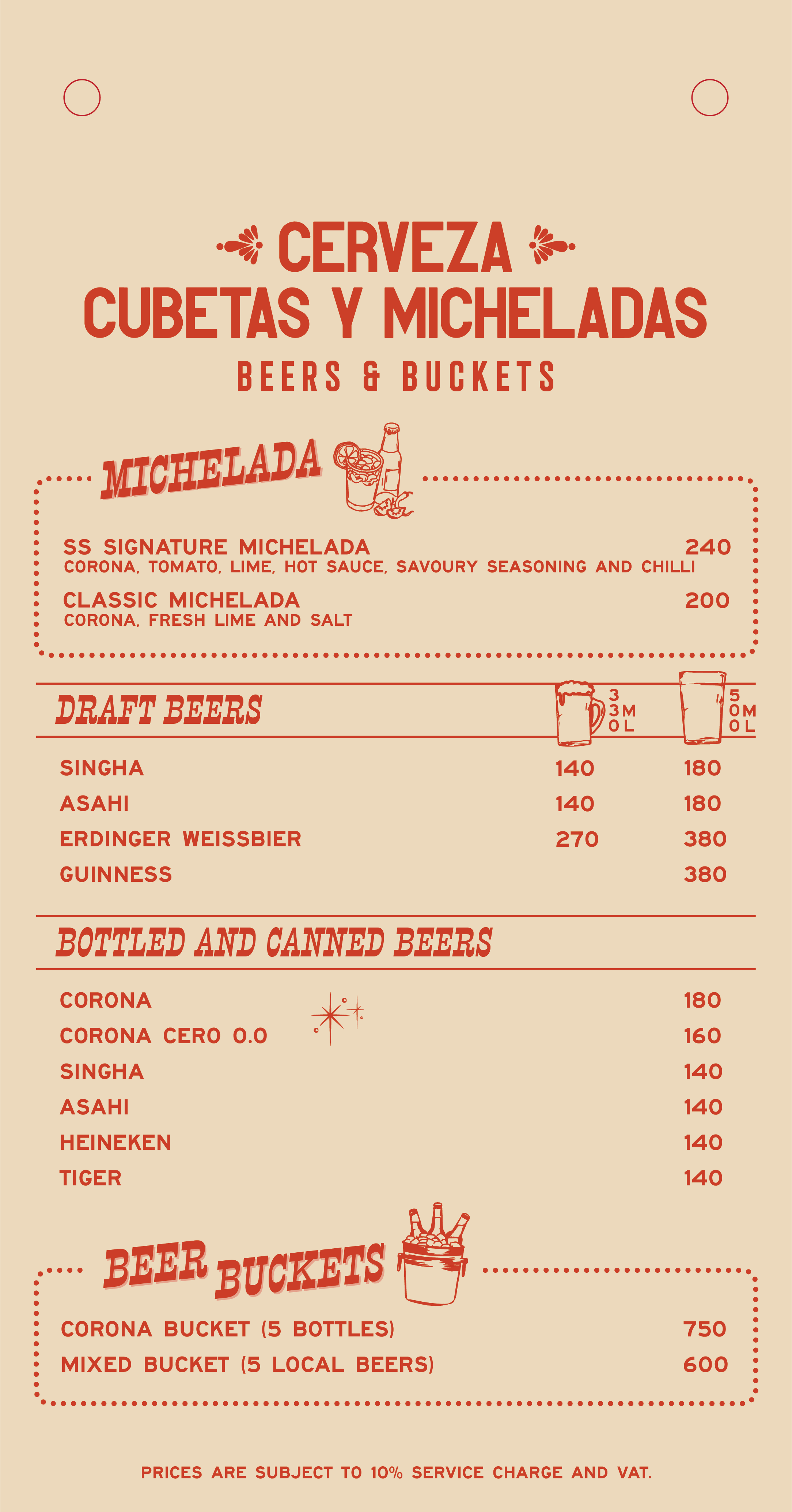Spicy Sombrero drinks menu page 4