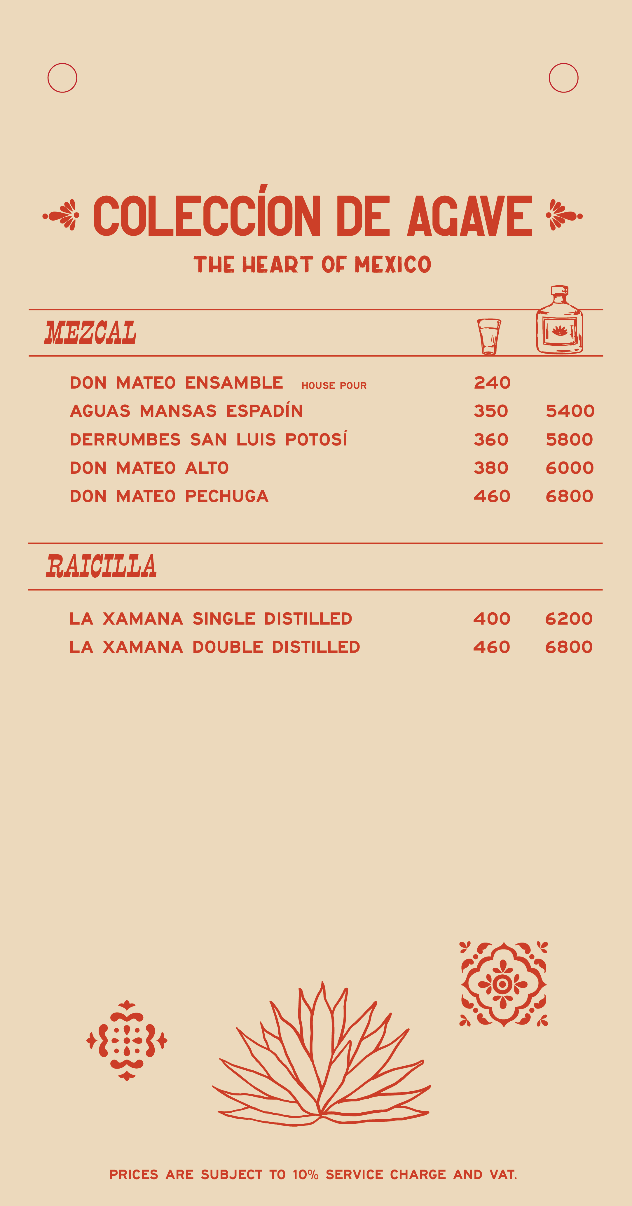Spicy Sombrero drinks menu page 6