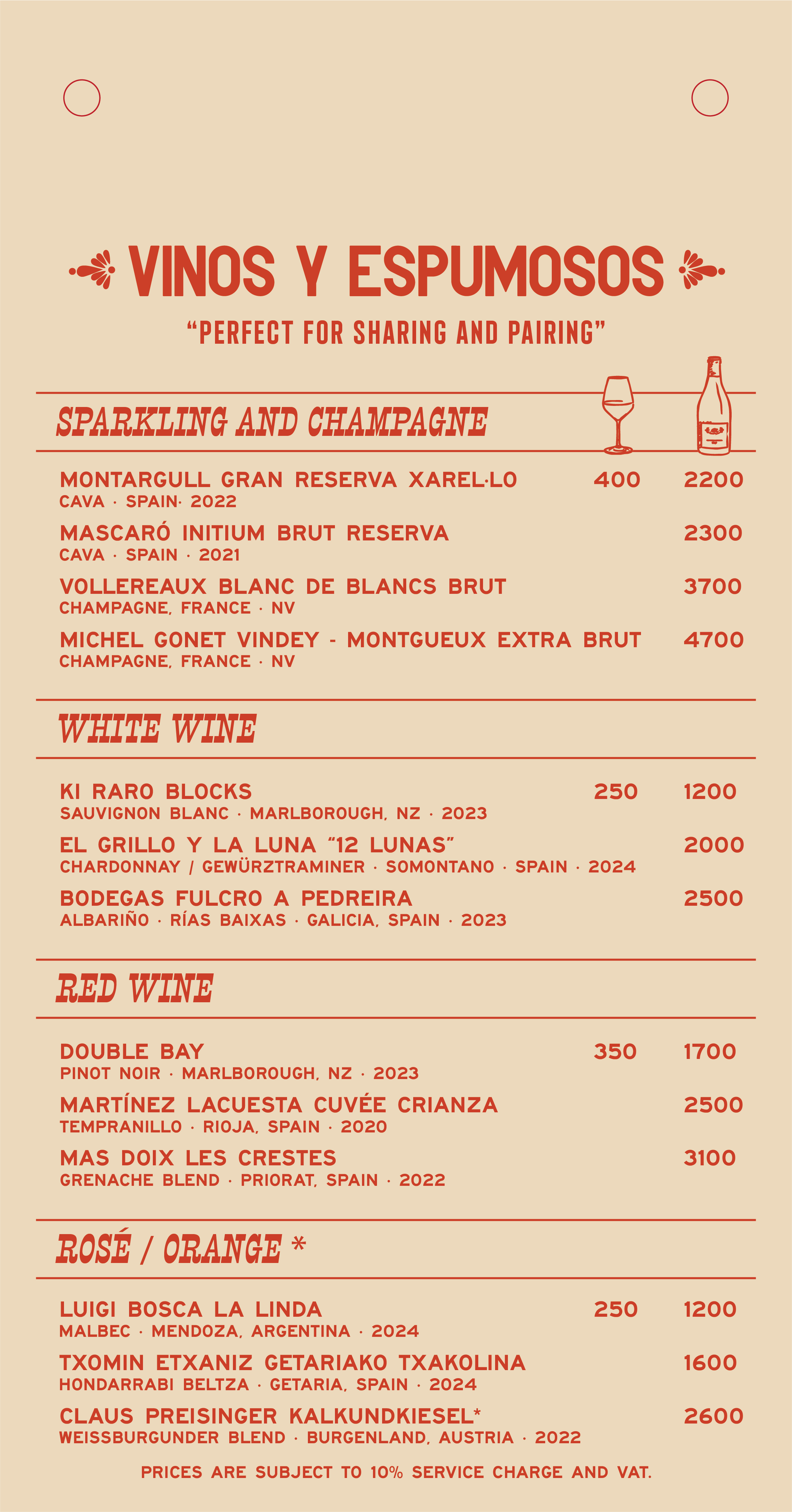 Spicy Sombrero drinks menu page 7
