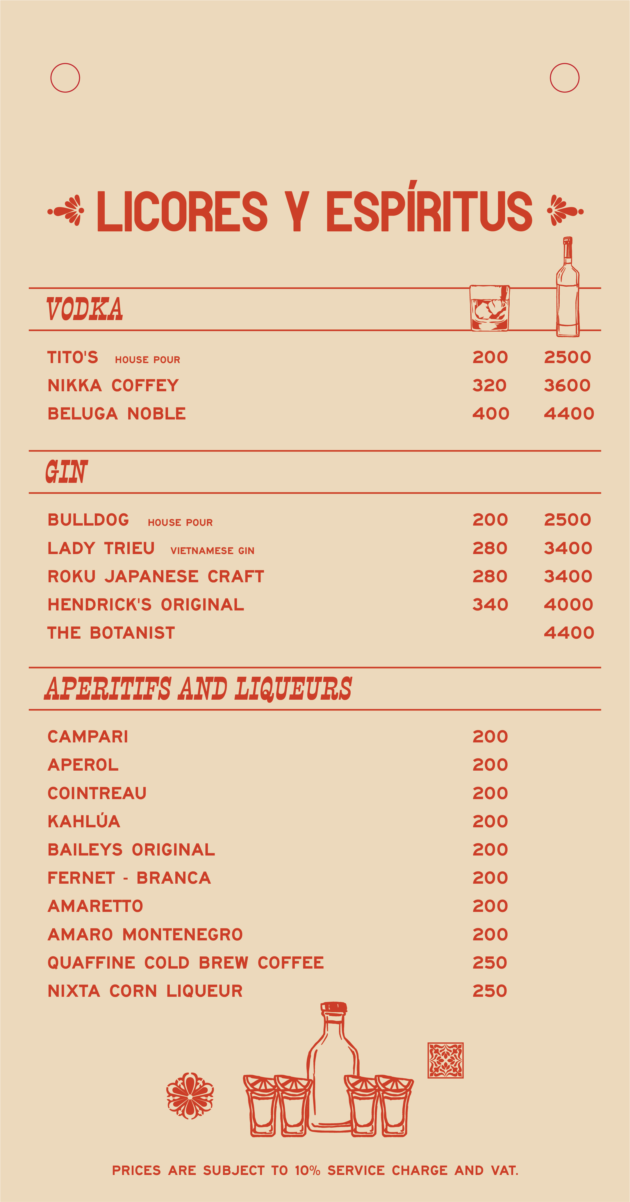 Spicy Sombrero drinks menu page 9
